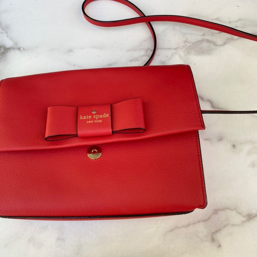 Kate Spade Robinson Street Zambia Leather Red Carpet Crossbody Bag NEW - Picture 8 of 12